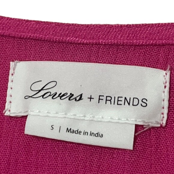 Lovers + Friends Grommie Maxi Dress Bright Pink Size Small Beachy Boho - Picture 9 of 11